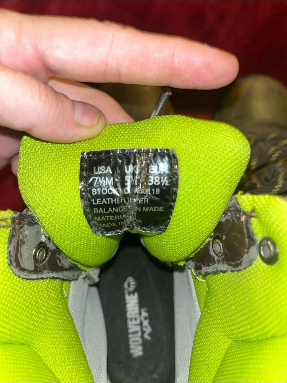 Wolverine Brown Camo Work Boots with Neon Yellow Trim